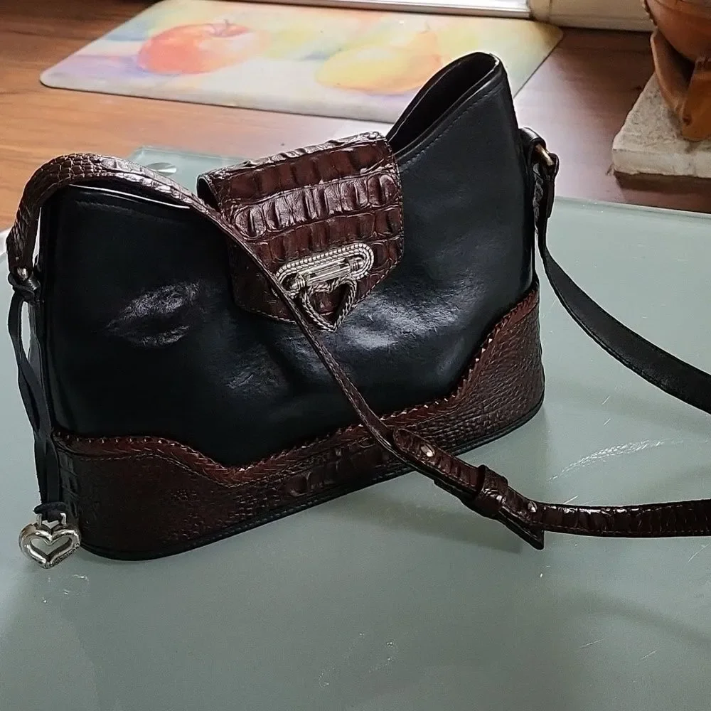 Brighton Black and Brown Shoulder Bag - Picture 5 of 14